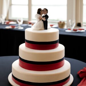 Black and White Cake Designs: Bold Monochrome Style with a Pop of Red