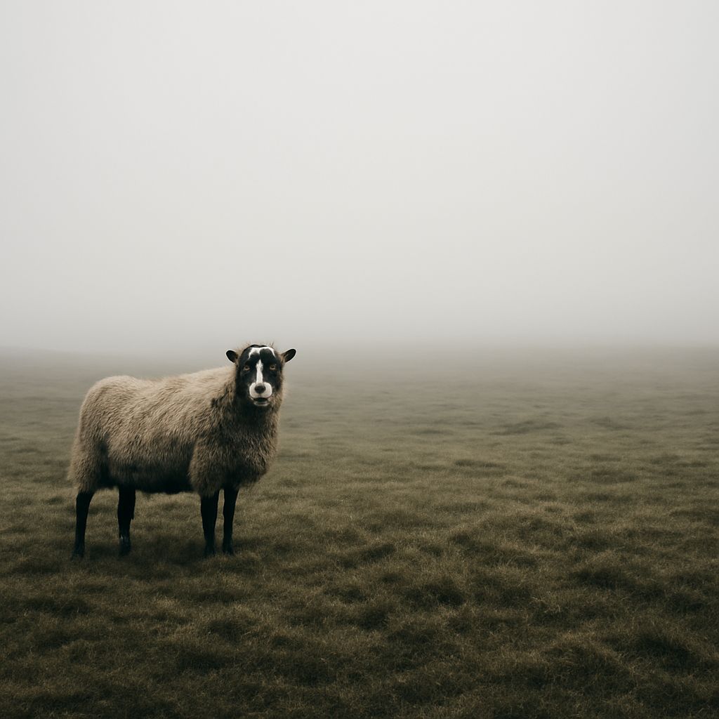 black and white sheep and lamb clipart