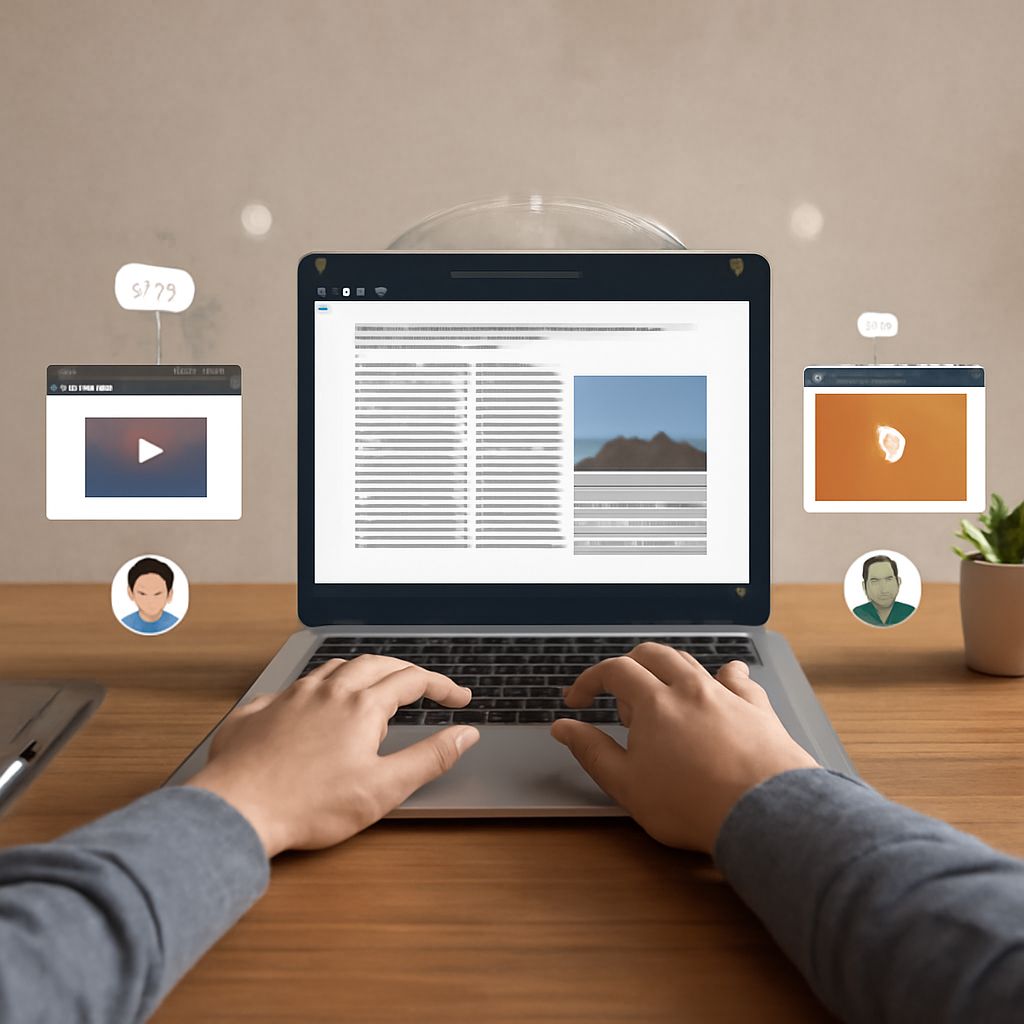 Engaging social media videos and circle social media icons