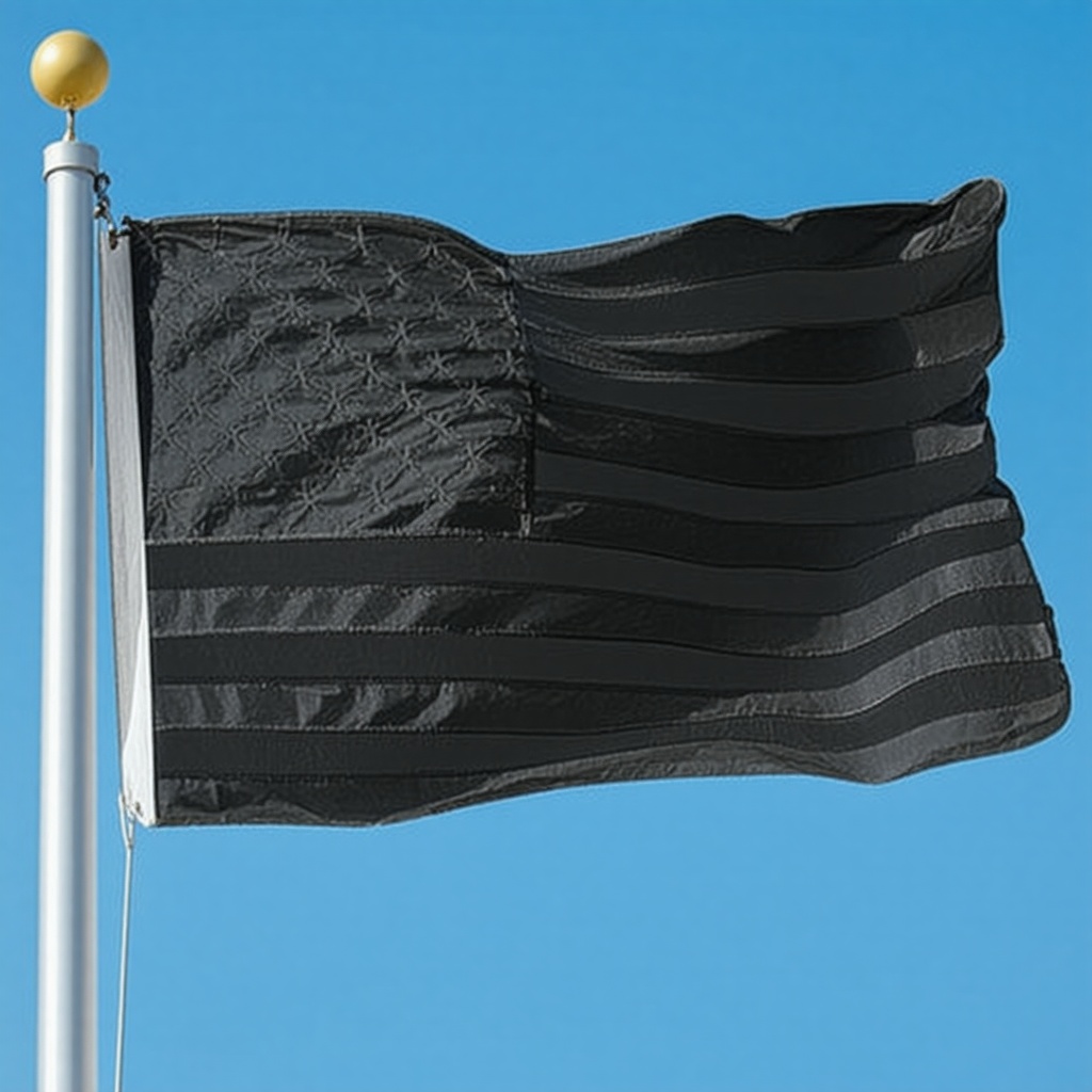 Blue black and white flag symbolizing various cultural and historical nuances