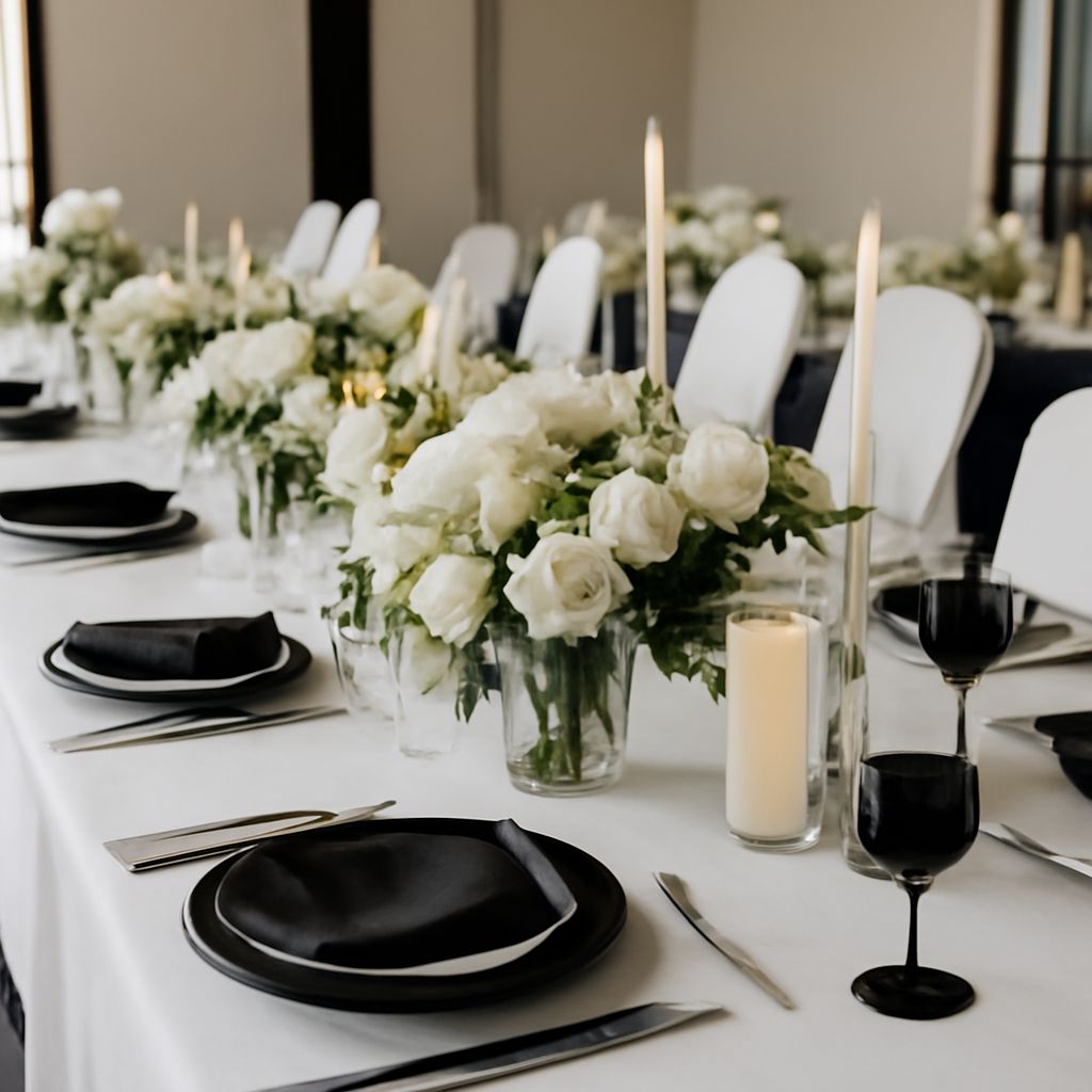 Black and white wedding theme with ideas and filters