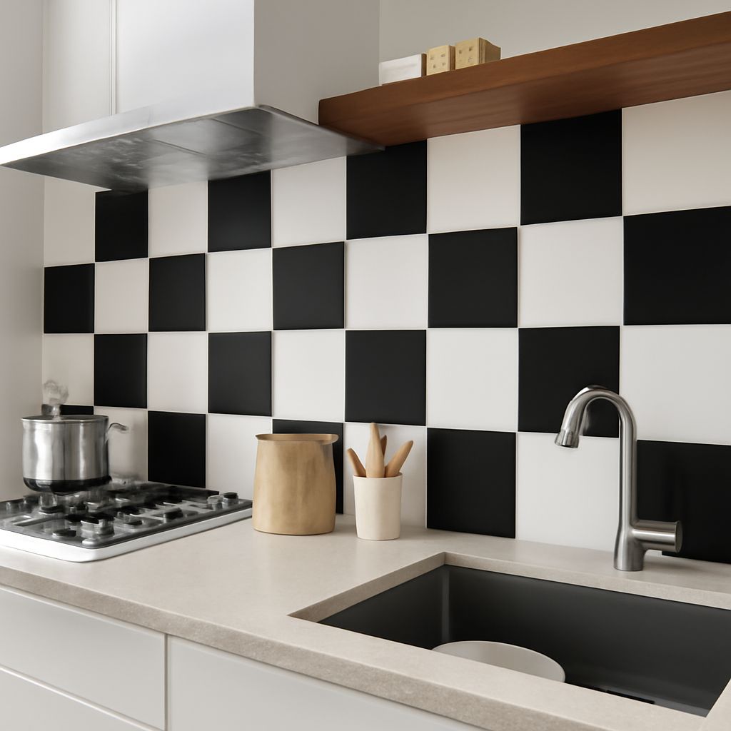 Black and white vinyl flooring and black and white checkered linoleum roll