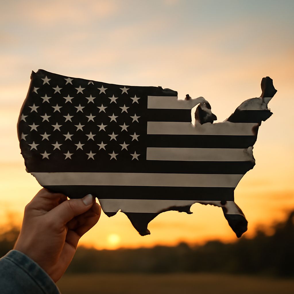 Black and white USA map and United States black and white map