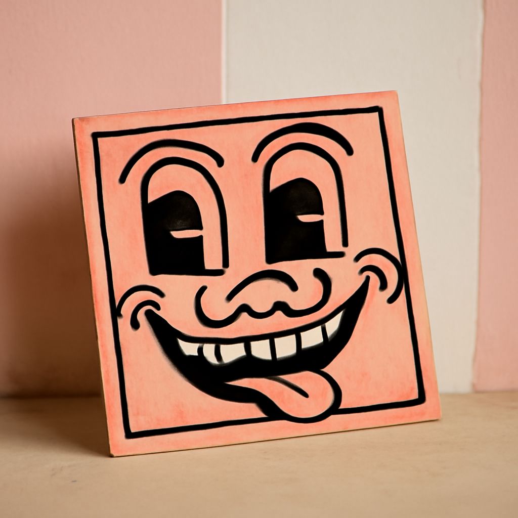Keith Haring black and white art, buffalo black and white
