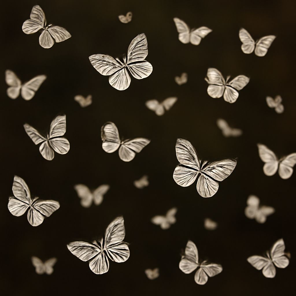 White and black chickens and butterfly design inspirations