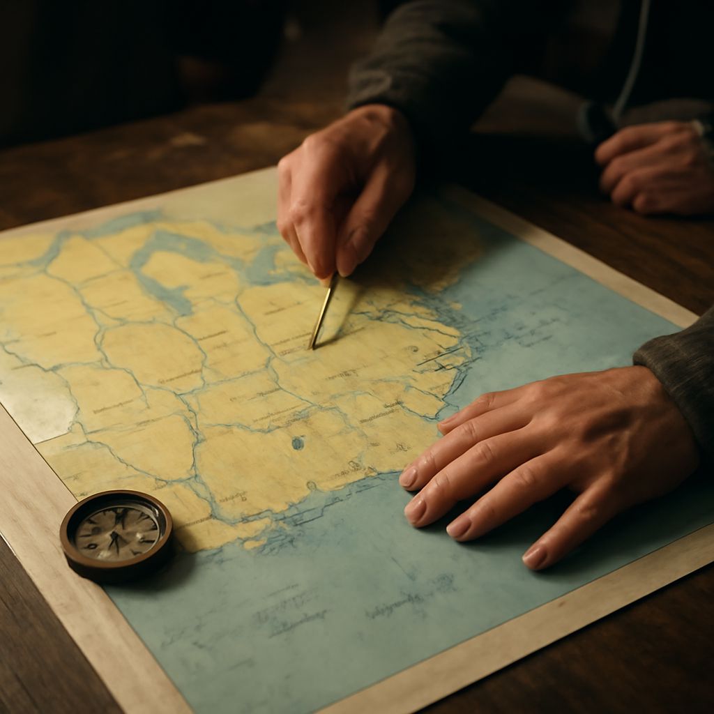 An artistic picture of a compass rose, capturing its intricate design and historical significance.